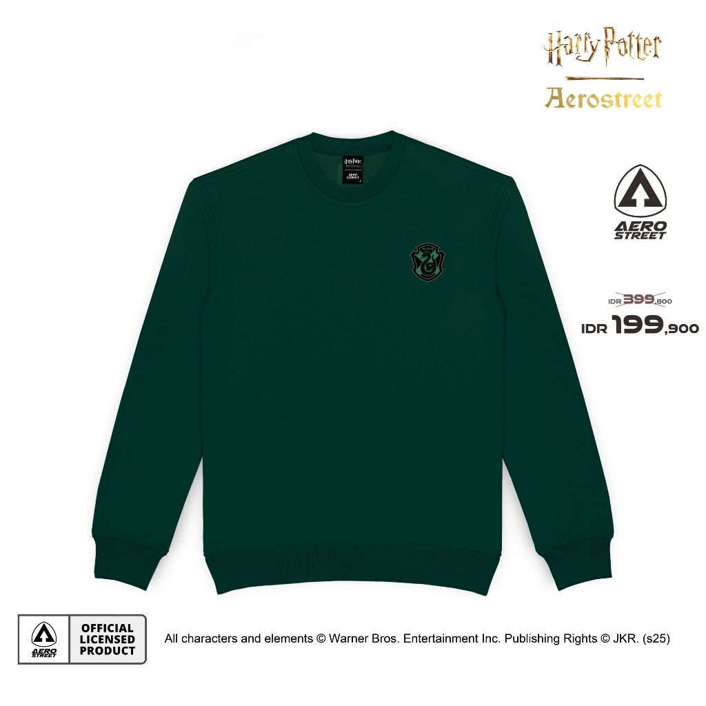 Aerostreet Crewneck Slytherin Classic Hijau Botol Sweater Sweatshirt BBAAA