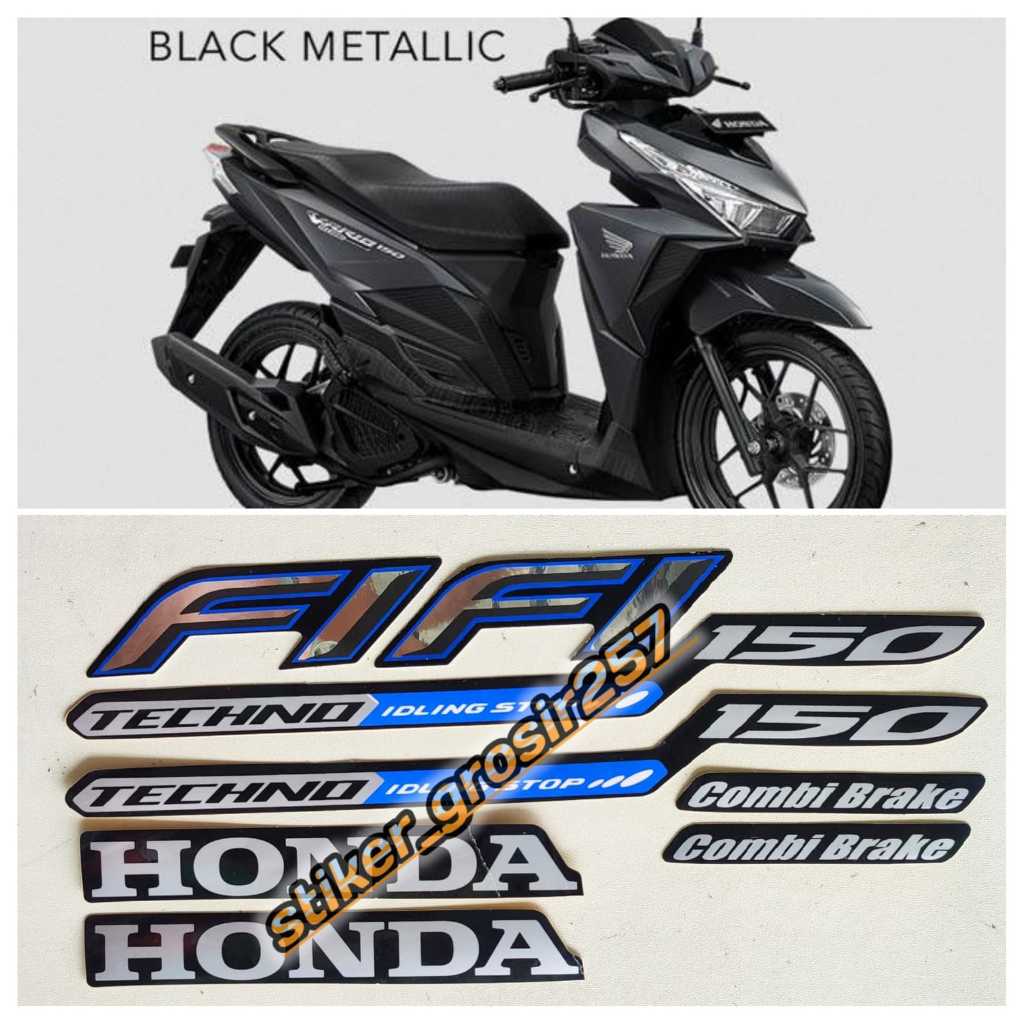STIKER STRIPING LIS BODY MOTOR HONDA VARIO TECHNO 150 LED OLD 2015 HITAM
