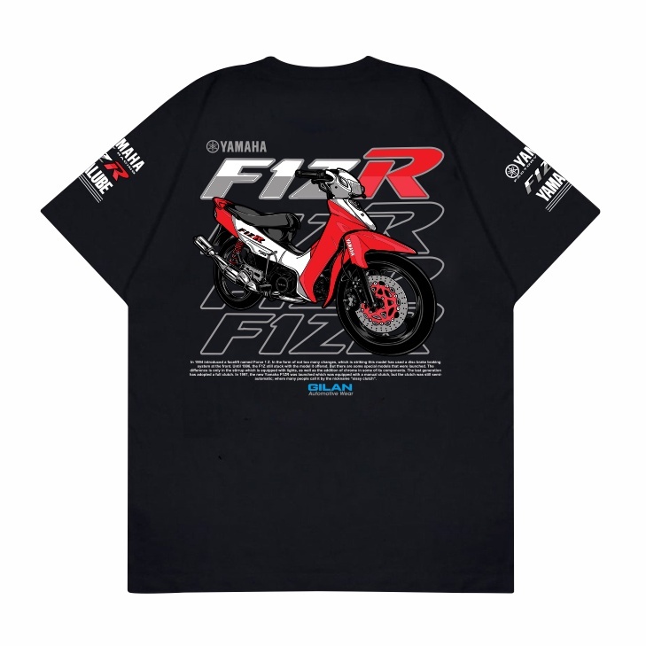 GILAN Kaos Motor F1ZR Yamaha F1Z R Caltex 2 Tak Two Stroke Combed 24s T-Shirt Casual Distro Cowok