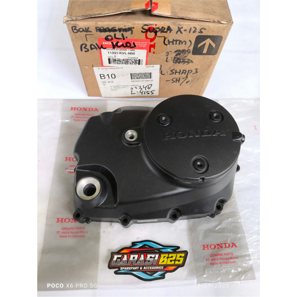 11331-KVL-N00 cover R crankcase cover tutup bak kopling kanan supra x 125 batman injection original 