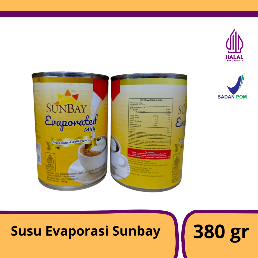 

Susu Evaporasi Sunbay 380gr / Sunbay Evaporated Milk 380gr / Susu Evaporasi