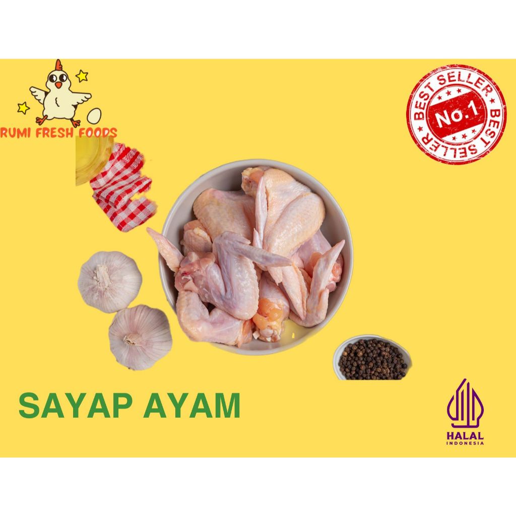 

Sayap Ayam Utuh Chicken Wing pack 950gr - 1kg