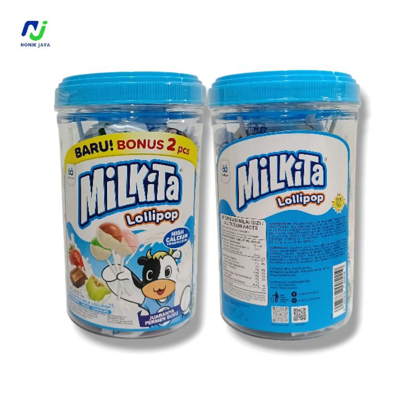 

Permen Milkita Lolipop Toples Isi 30 Pcs+Exstra 2 Pcs@9g(ASSORTED MILK LOLIPOP)