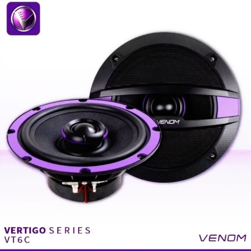 Speaker Coaxial Venom Vertigo VT6C Speaker 3 way 6,5 Innch  Speaker Audio Mobil Garansi Resmi Venom