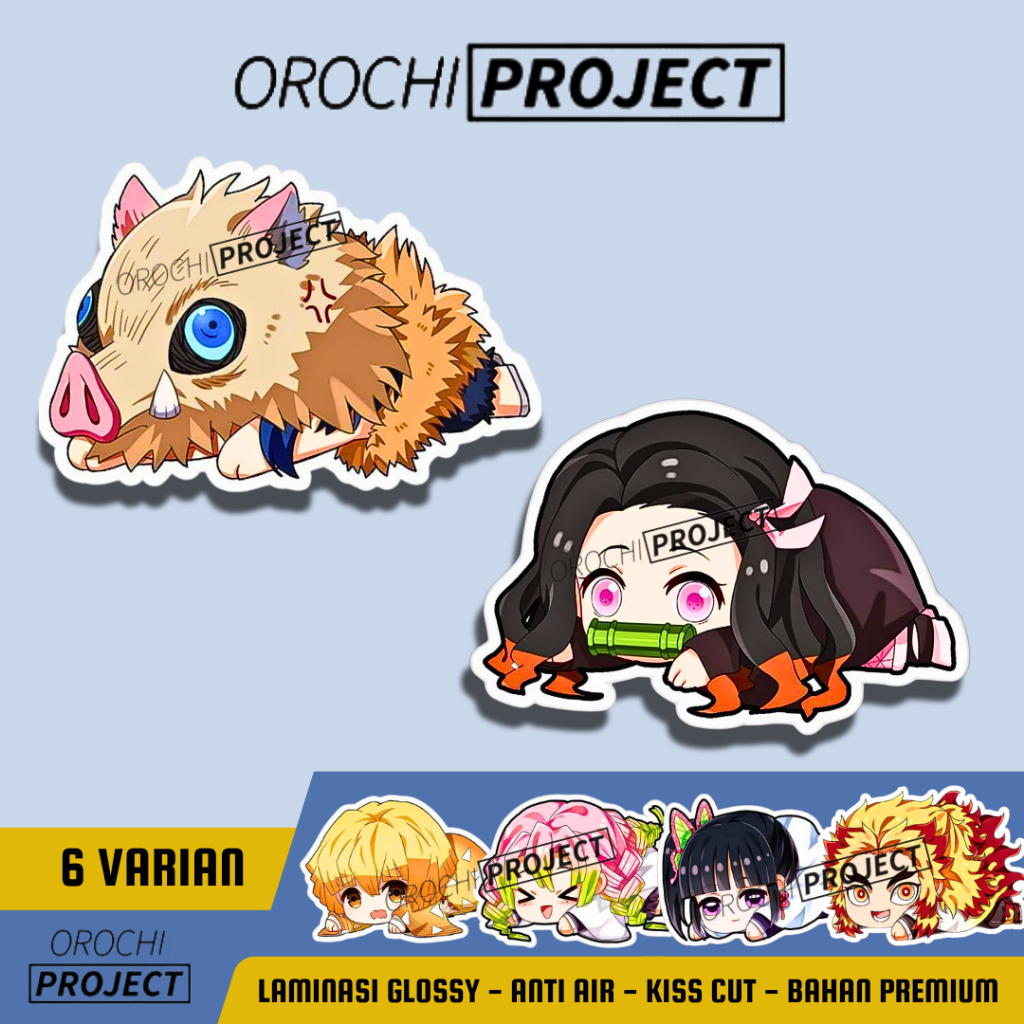 

Sticker Stiker Anime DEMON SLAYER Karakter Nezuko Shinobu Zenitsu Inosuke Kanroji Rengoku Vinyl Glossy Anti Air Sticker Laptop HP Tumbler Motor Helm