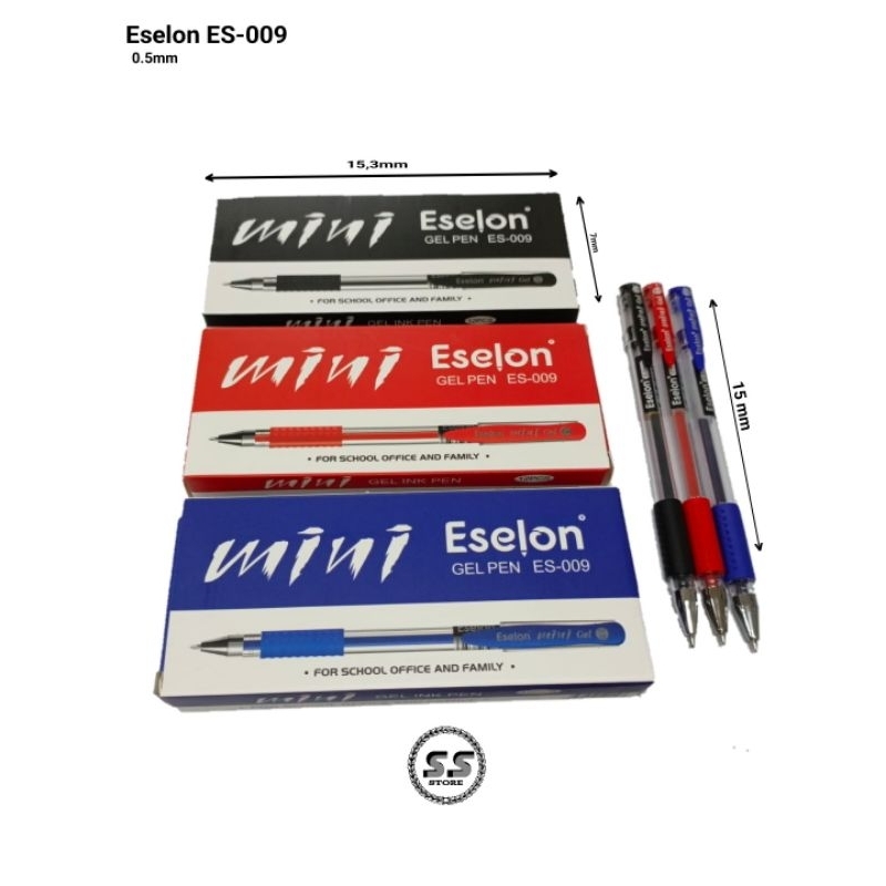 

pulpen Eselon Es-009 mini gel 12pcs(1pack) pen, bolpoin, pena, gel
