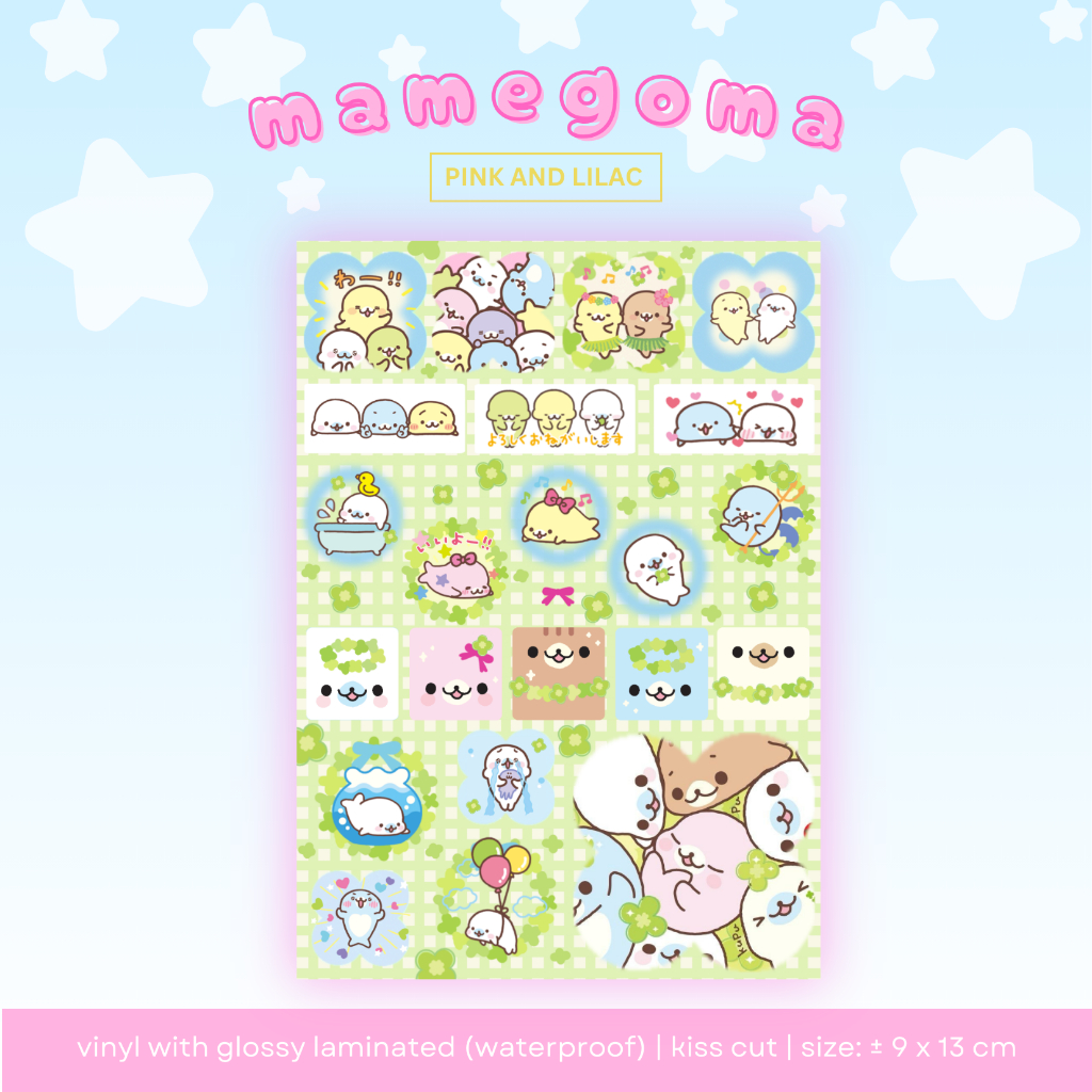 

Mamegoma Sticker Sheet | Deco Sticker Japan Waterproof