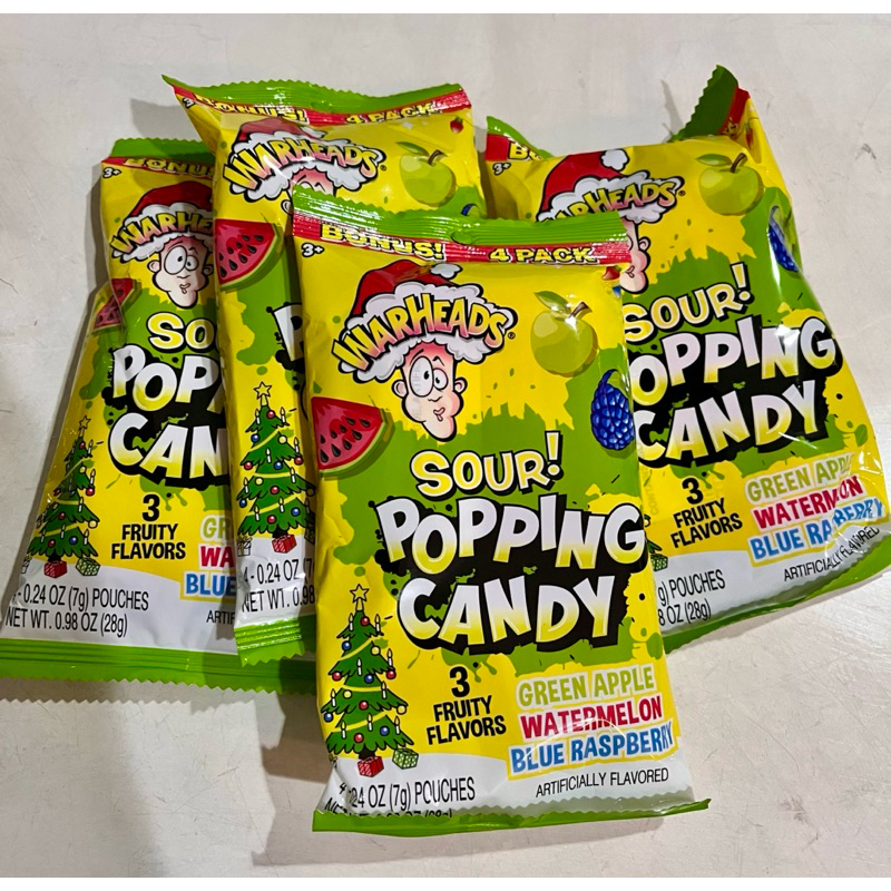 

warheads candy sour! popping candy sour 3 fruity flavors permen asam warheads amrik US USA handcarry