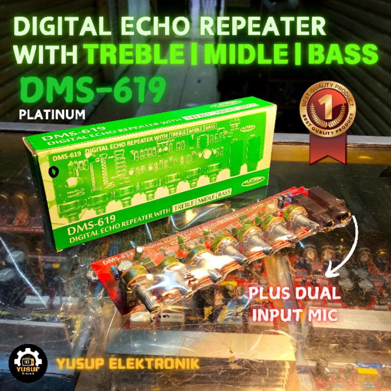 KIT DIGITAL ECHO REPEATER WITH TREBLE MIDLE BASS DMS-619 PLATINUM