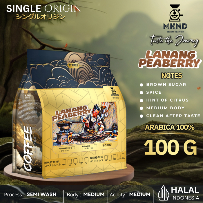 

MKND COFFEE ROASTERY - Arabika Aceh Gayo Lanang Peaberry 100gr Singgel Origin | Manuwal Brew | Medium Roast