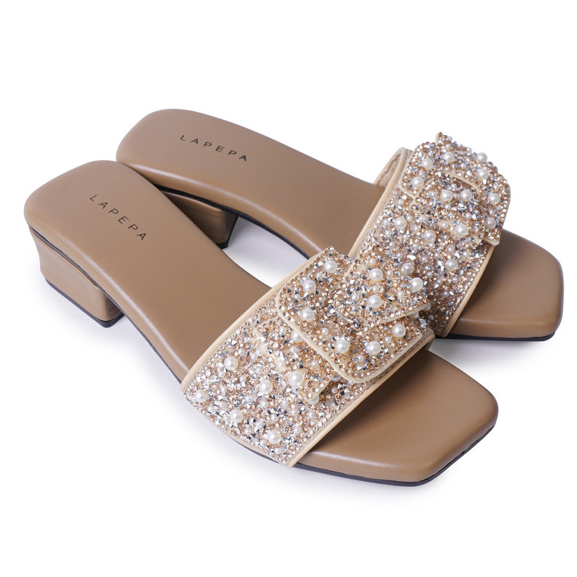 LAPEPA YUK - NEVA Sandal Wanita High Heels Premium Tinggi 4cm Size 36 - 40 Sendal Selop Elegan Hak T