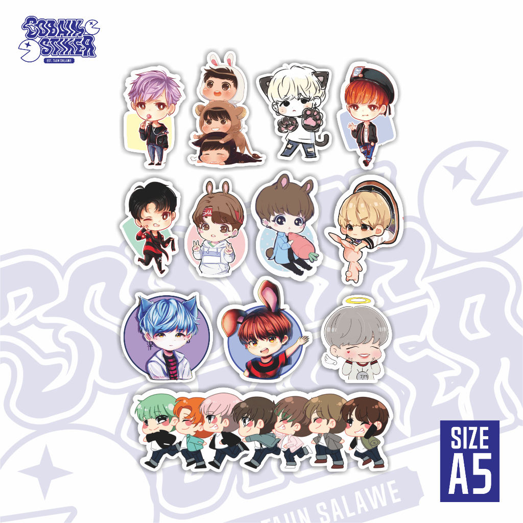 

Stiker Waterproof Vinyl | Stiker Vinyl Laminasi Anti Air | Stiker Pack Costum | BTS #06