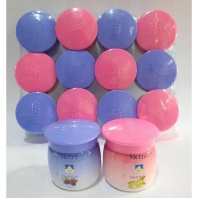 1 LSN 12 PCS Metro Snow Cream Day & Night 45 gr gentong