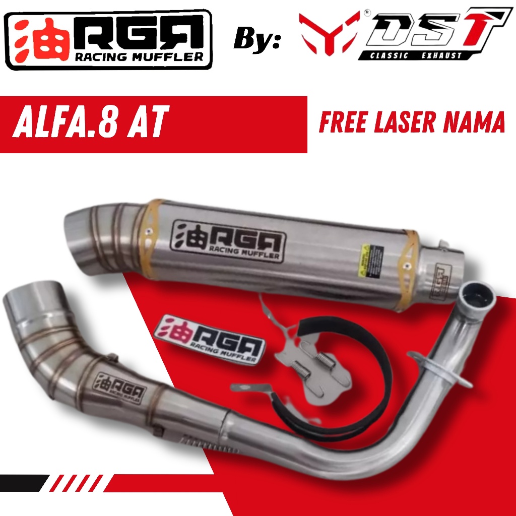 Knalpot RGR Racing Exhaust Alfa.8 Matic by Knalpot DST exhaust - Silent Bass Full Stainless BeAT, Va