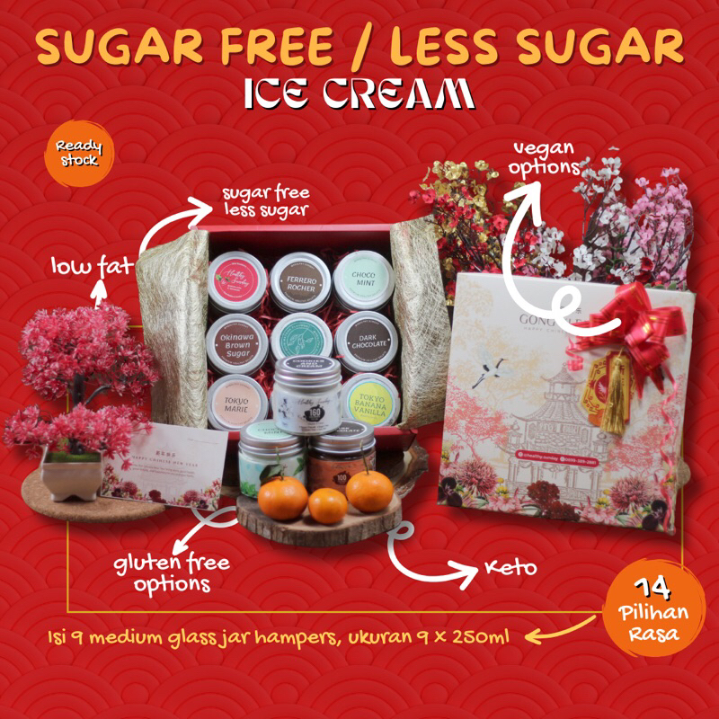 

READY STOCK KADO CHINESE NEW YEAR (CNY) HEALTHY ICE CREAM ISI 9 MEDIUM GLASS JAR.JAKARTA PUSAT