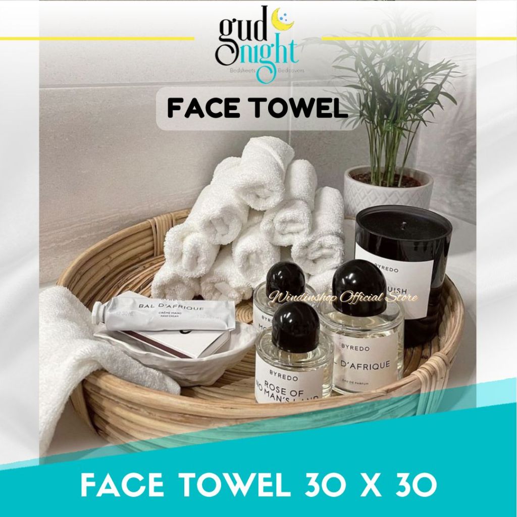 HANDUK MUKA PREMIUM FACE TOWEL 30 X 30 HANDUK PUTIH MUKA HOTEL HANDUK SAPU TANGAN