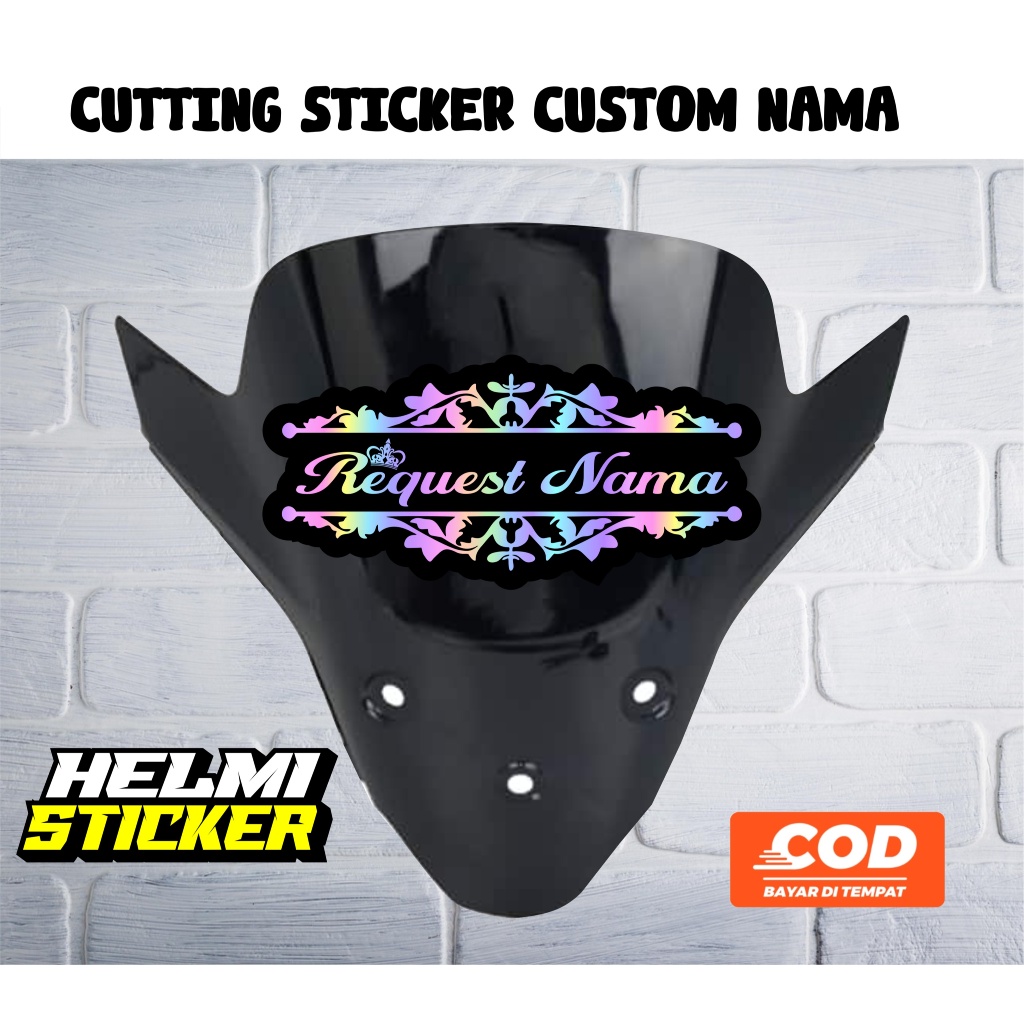 STIKER || CUTTING STICKER CUSTOM NAMA ISOR PCX NMAX ADV LEXI DLL || STIKER CUSTOM NAMA VISOR MOTOR