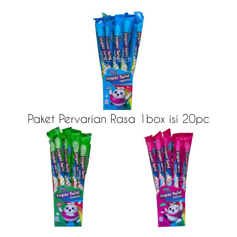 

Marshmallow Super Twist Rainbow Bentuk Tambang isi 20pcs