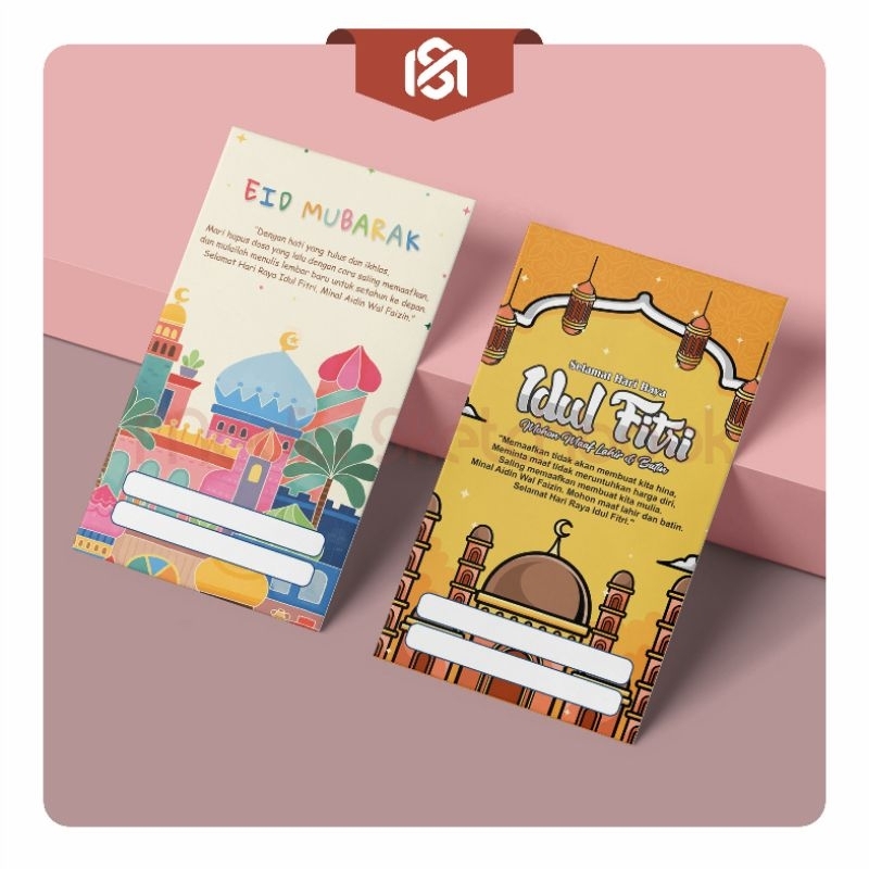KARTU UCAPAN IDUL FITRI 1 SISI - GREETING CARD IDUL FITRI - KARTU HANG TAG GIFT CARD IDUL FITRI