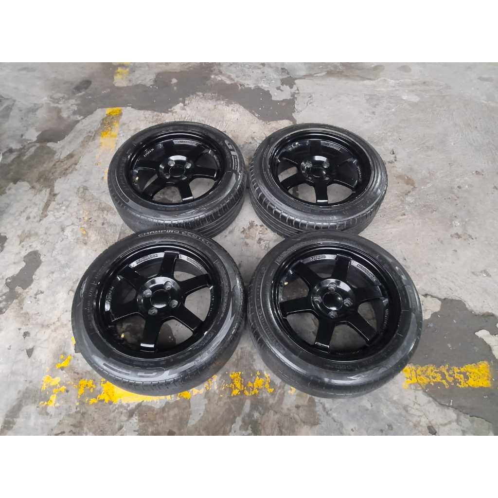 VELG MOBIL TE37 RING 15 LEBAR 7 PCD 4x100 + BAN PNP BRIO AGYA AYLA SIGRA CALYA ETIOS VIOS DATSUN MIR