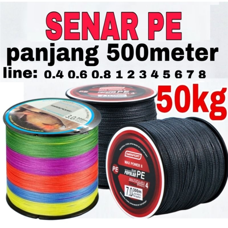 SENAR PE 500M SENAR PANCING Termurah SENAR PANCING ANTI KRITING SENAR KECIL KUAT 50 KG SENAR GALATAM