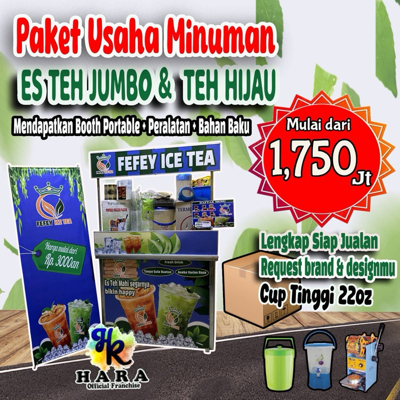 FRANCHISE/PAKET USAHA MINUMAN ES TEH KHAS SOLO & ES TEH HIJAU LENGKAP TERMURAH