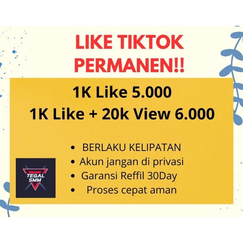 PROMO LIKE TIKTOK PERMANEN PROSES CEPAT