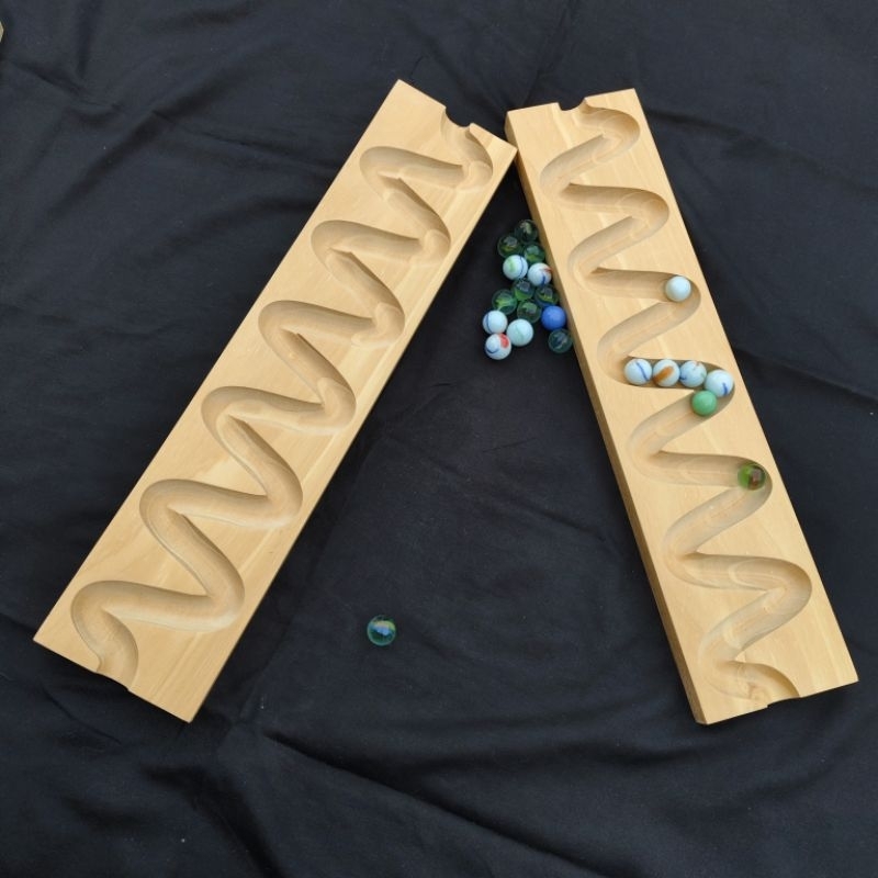 kelereng jalur track / marble run model zigzag besar