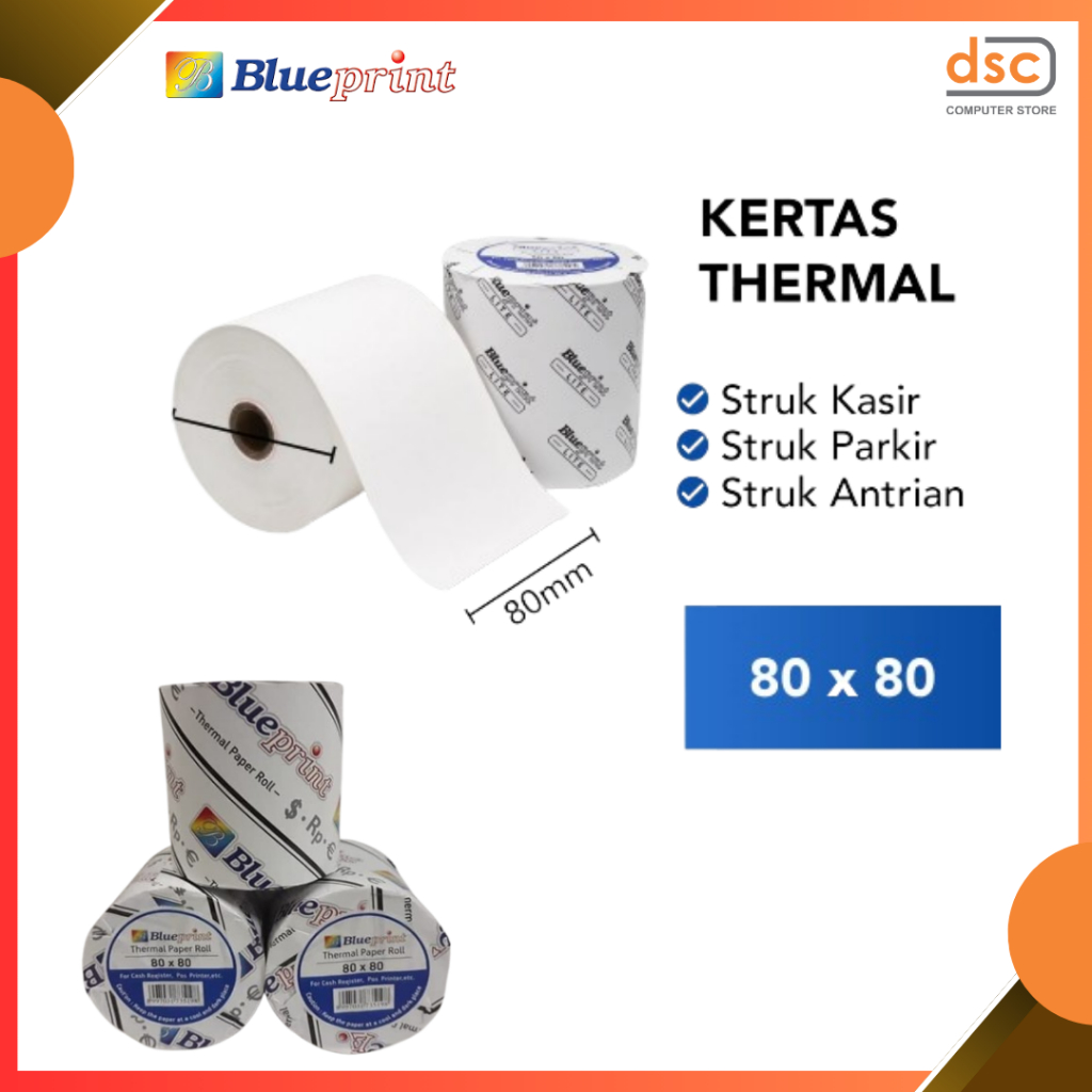 

Kertas Thermal Blueprint Lite Ukuran 80x80 - 1 Roll