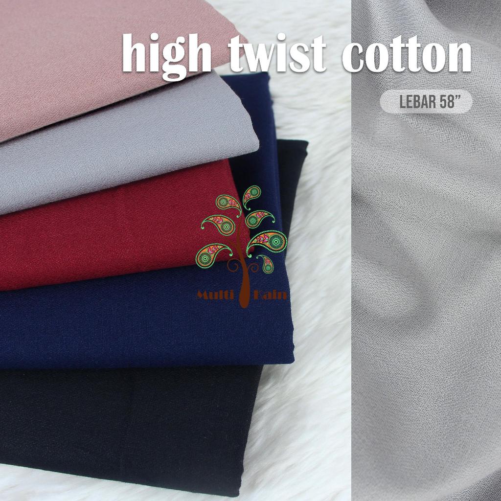 multi kain high twist cotton katun crepe harga eceran per 0.5 meter