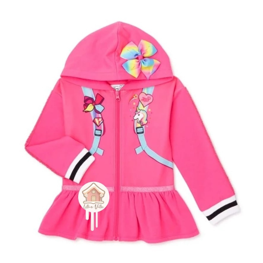 Jojo Siwa Sequin Costume Hoodie with 3D Bow and Backpack Size M 7-8T