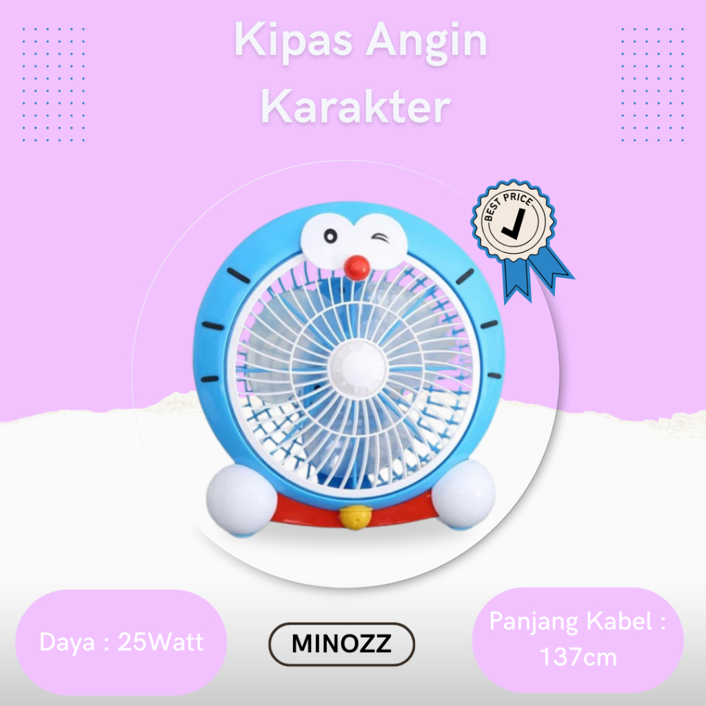 Kipas Angin Mini Karakter 10Inch - Kipas Angin Mini Meja Listrik