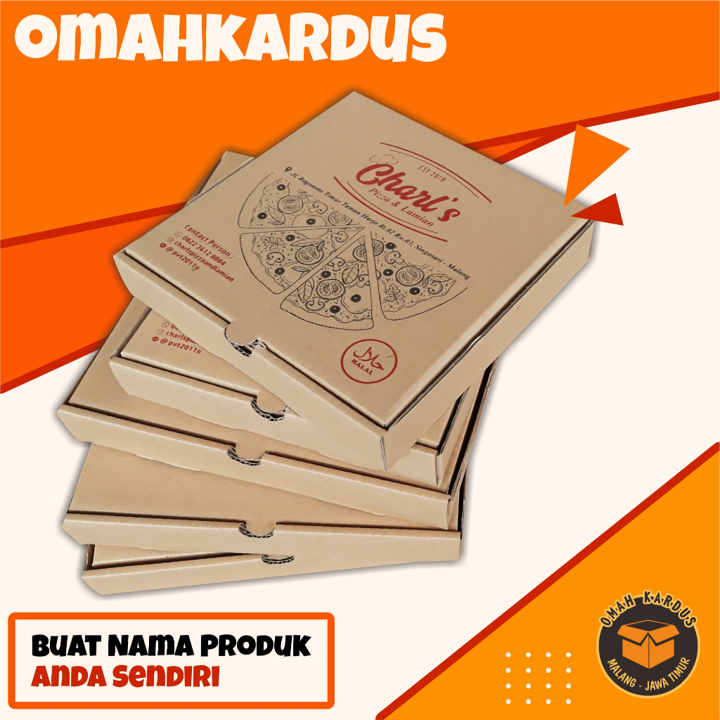 

Custom Sablon kardus Pizza 100 pcs Size (M) + SABLON 1 WARNA | custom desain | custom sablon