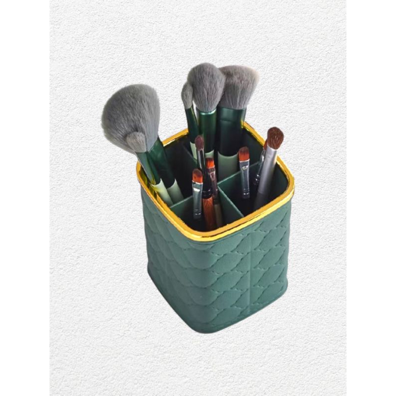 Disc Lovenia Beauty Box / Tempat Kuas Makeup Premium Plastik Rak Kosmetik Motif Kain Sekat