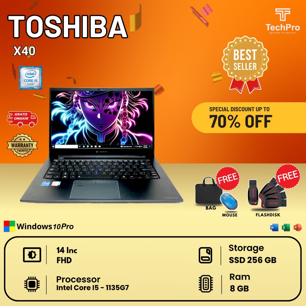 Laptop Toshiba X40 Termurah Original Keyboard Backlight Nyala