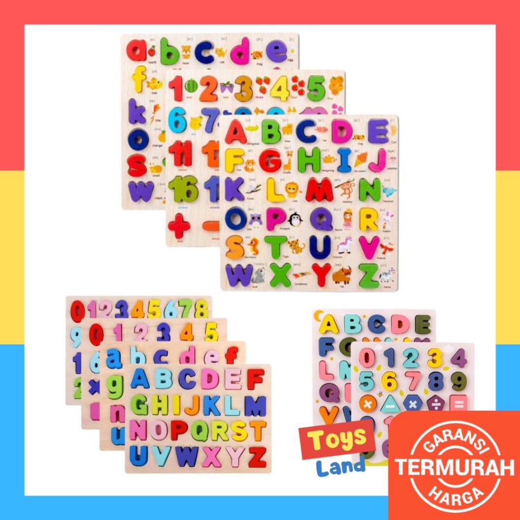 Chunky Puzzle ABC 123 Tracing Chunky Puzzle Print New Puzzle Kayu Pastel Wooden Puzzle Anak Puzzle