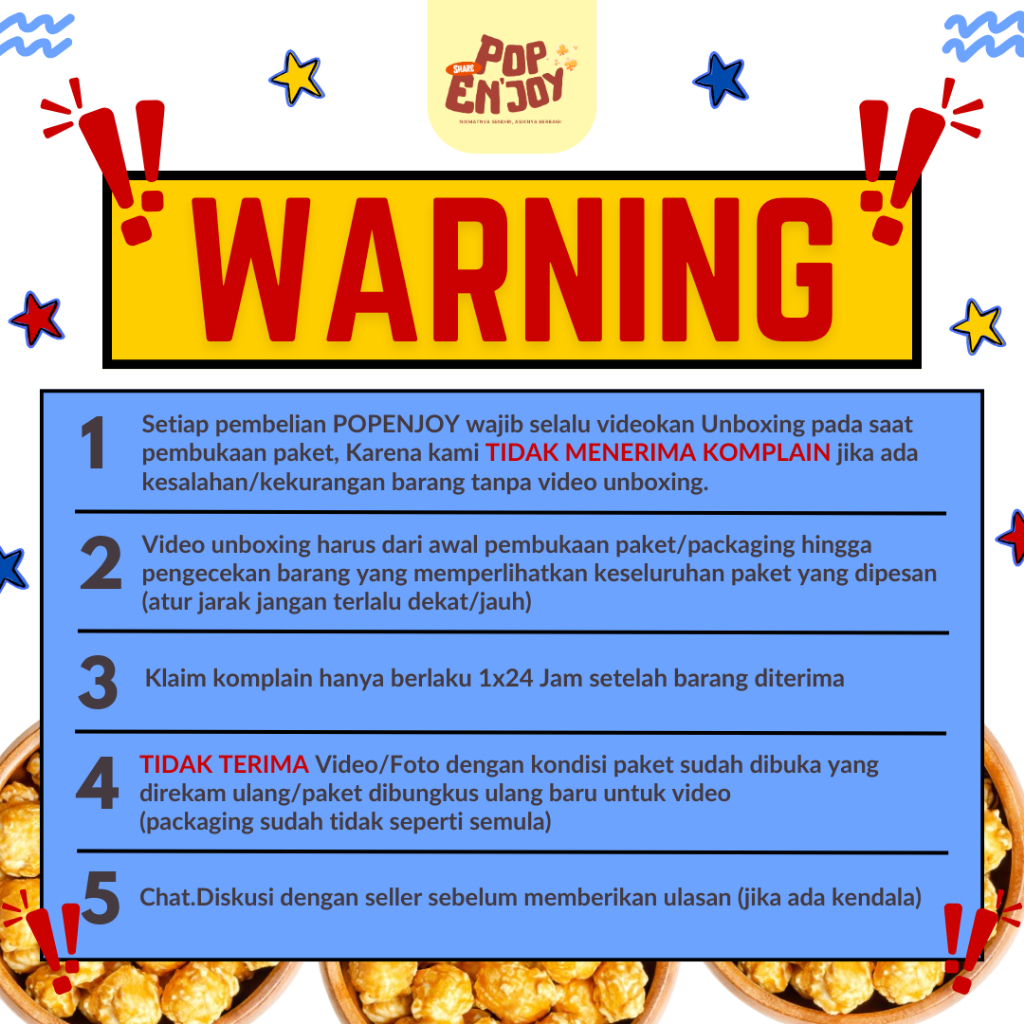 

[MIX KECIL] CARAMEL BUTTER SEA SALT POPCORN (230+120gr) - PopENjoy / 2 Rasa Camilan Crispy Popkorn