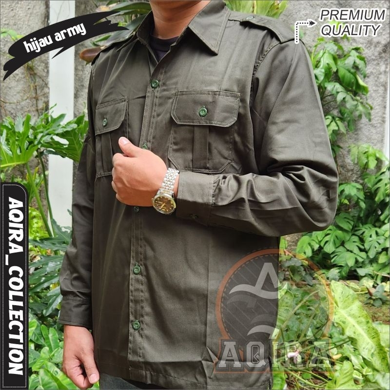 kemeja polos kemeja lapangan kemeja kerja bahan premium