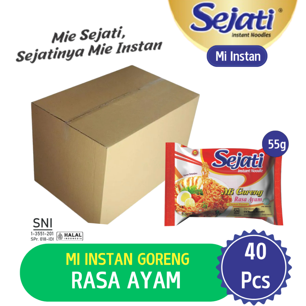

1 Dus Isi 40 Pcs - SEJATI REGULER MIE GORENG RASA AYAM