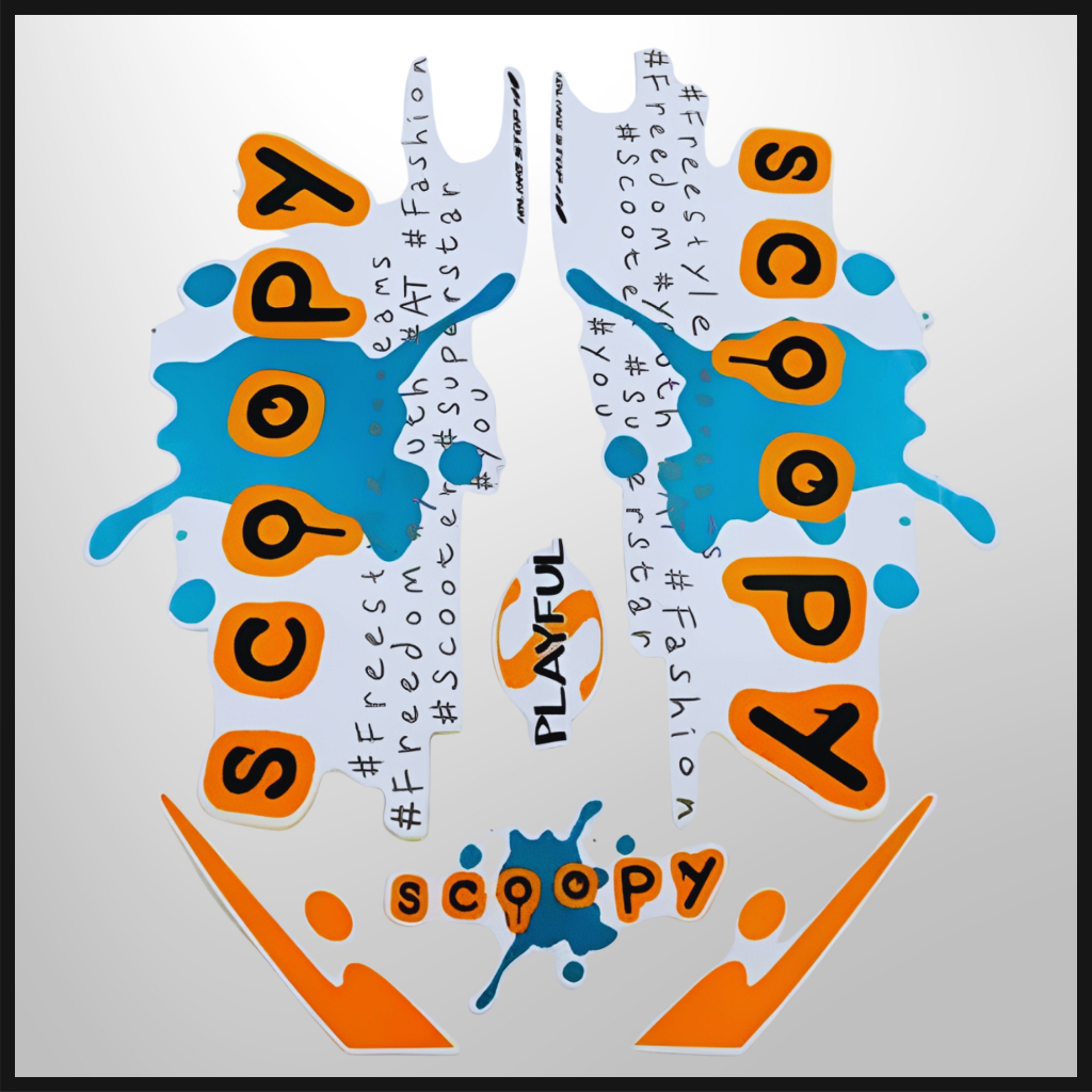 Stiker Striping Honda Scoopy PLAY FULL 2017 Putih Biru List Body Motor Scoopy Play Full 2017