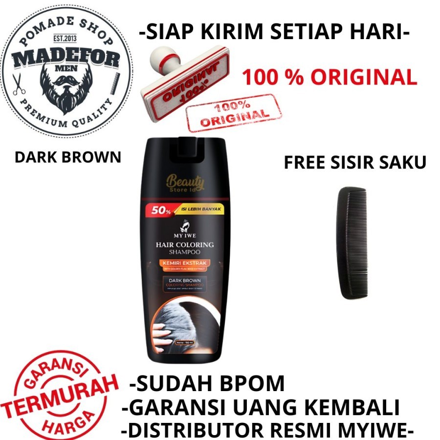 MY IWE SHAMPOO DARK BROWN PEWARNA RAMBUT MY IWE SHAMPOO WARNA COKLAT PENGHILANG UBAN