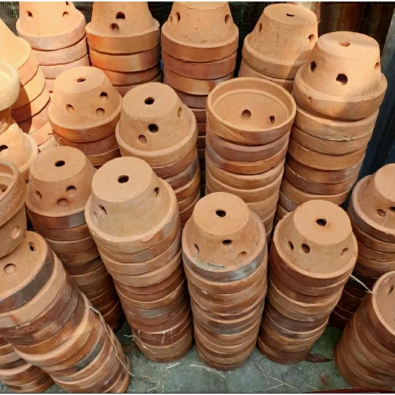 Pot Anggrek Tanah Liat 15cm Gojek Grab Only