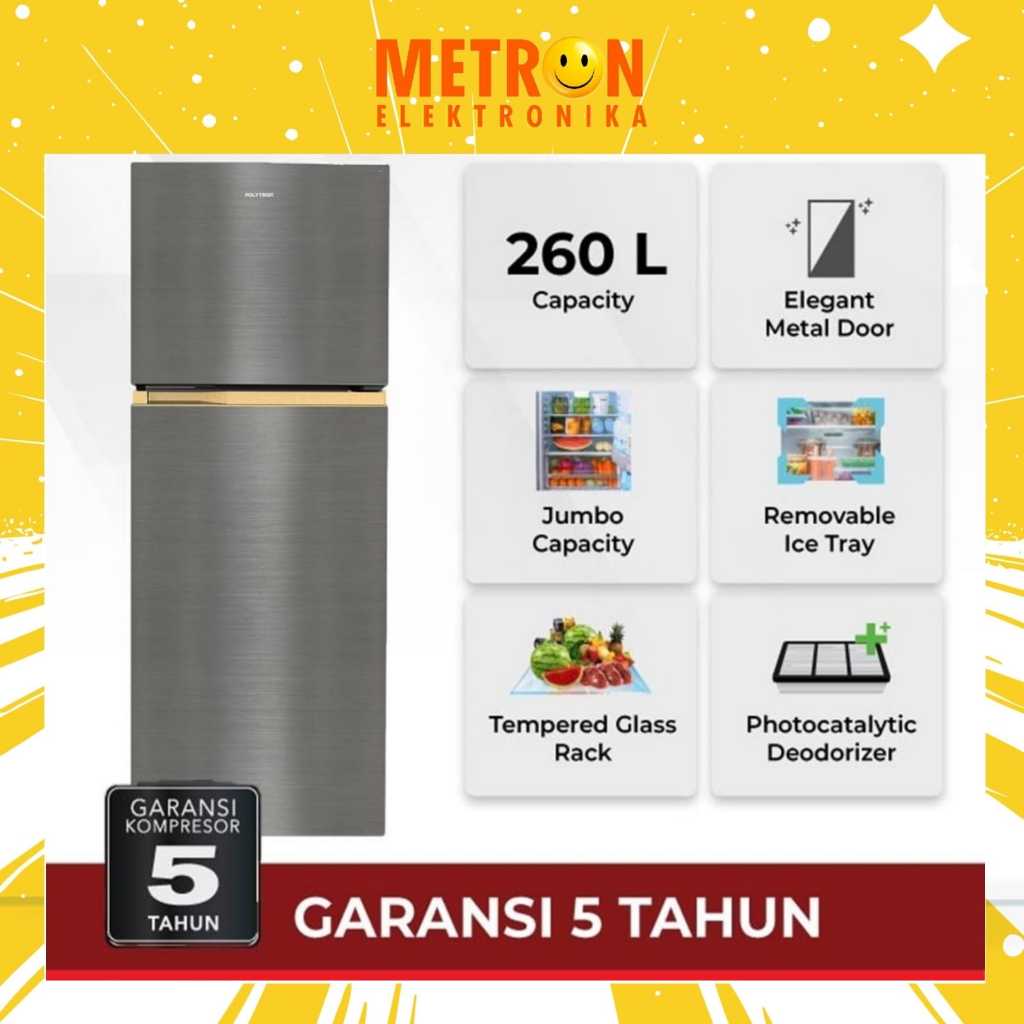 POLYTRON PRW 292 T - L. ES 2 PINTU 260LTR