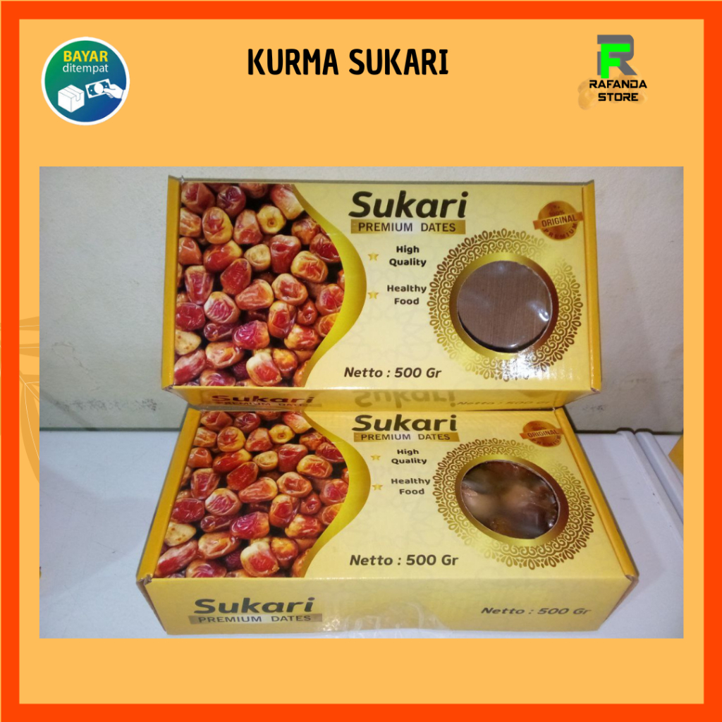 

Kurma Sukari Kemasan Premium Dus Kuning 500Gram / 1/2kg