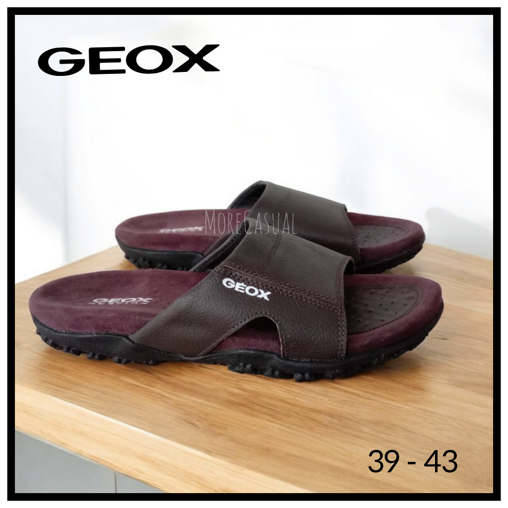 SENDAL KULIT ASLI SLOP PRIA GEOX_TIDAK LICIN / SANDAL SELOP COWOK_GEOX SLIDE ANTI SLIP KULIT DEWASA