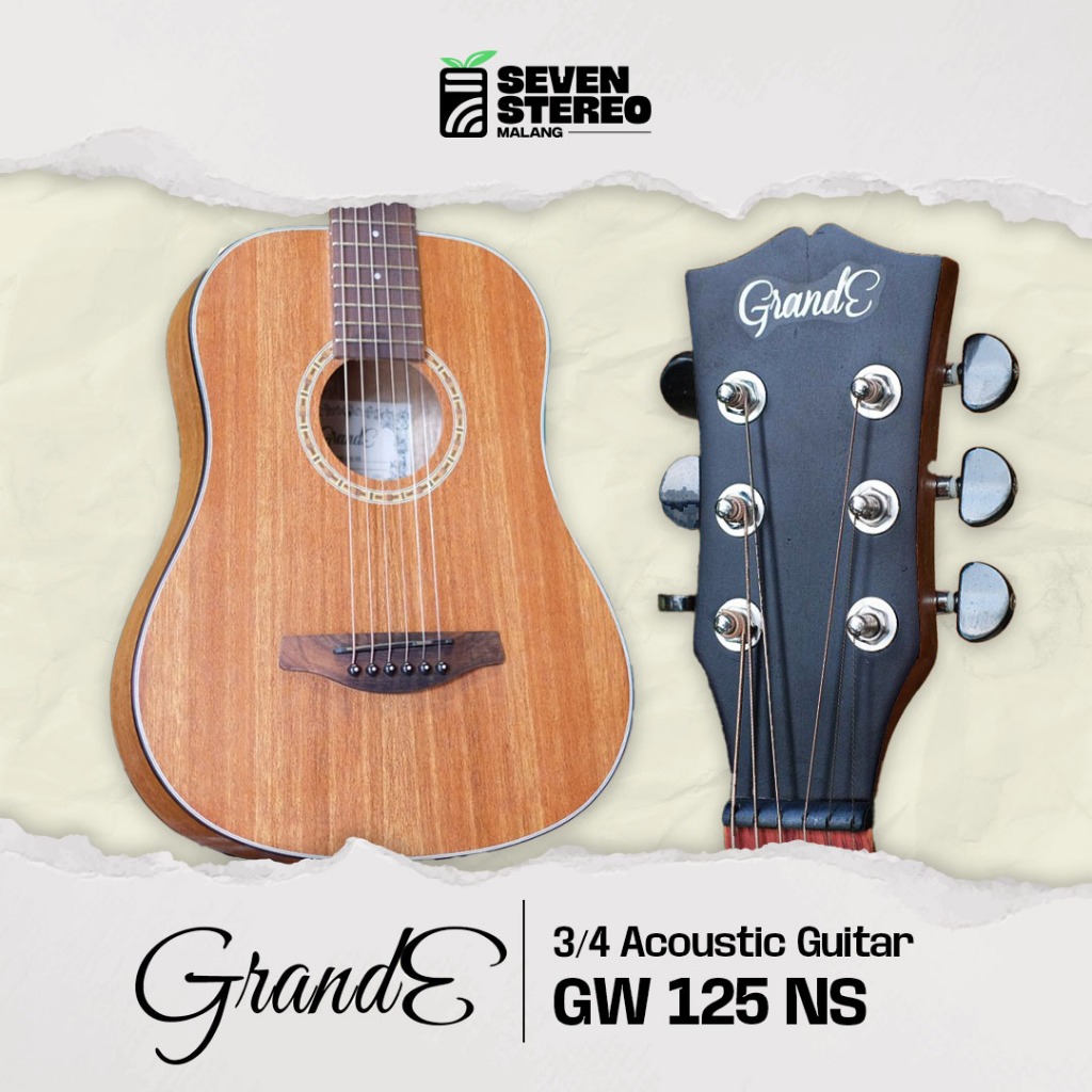 Grande GW125 NS GW 125 NS GW125NS 3/4 Acoustic Guitar String - Gitar Akustik Mini Kecil untuk Anak P
