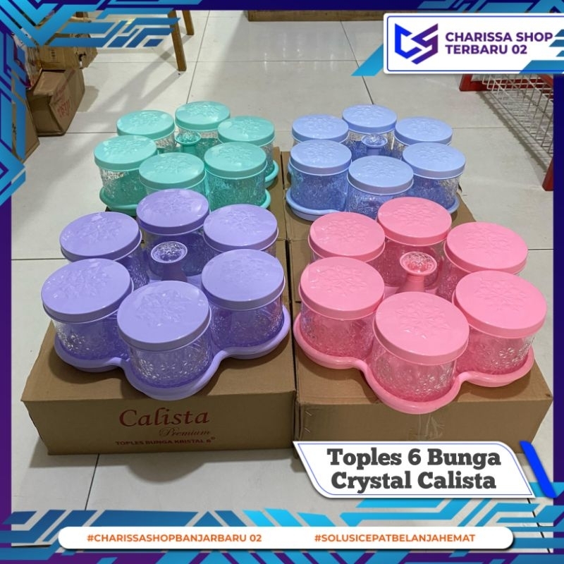 Toples Bunga Daun Crystal Calista / Toples Set Daun / Calista Premium Tempat Kue