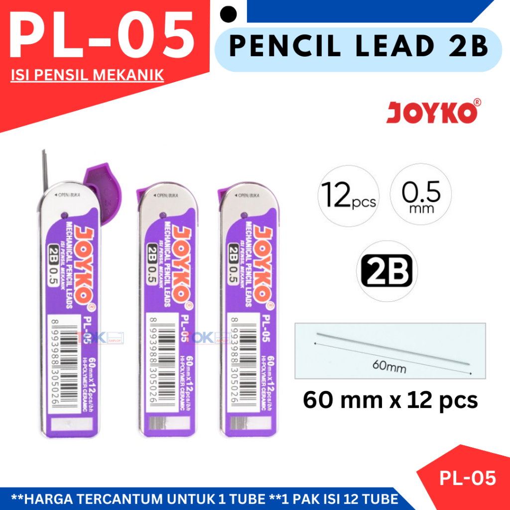 

pencil lead refill pensil mekanik PL-05 (2B) JOYKO