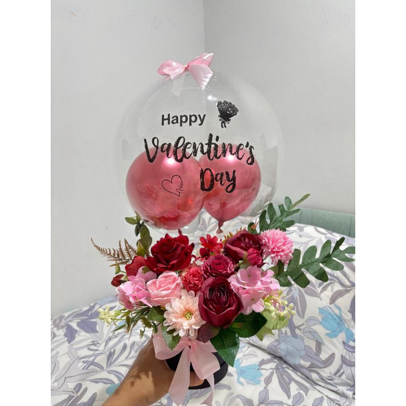 BUKET BALON / BUKET BUNGA / BUKET BUNGA BALON / KADO VALENTINE / ANNIVERSARY GIFT / HAPPY VALENTINE'
