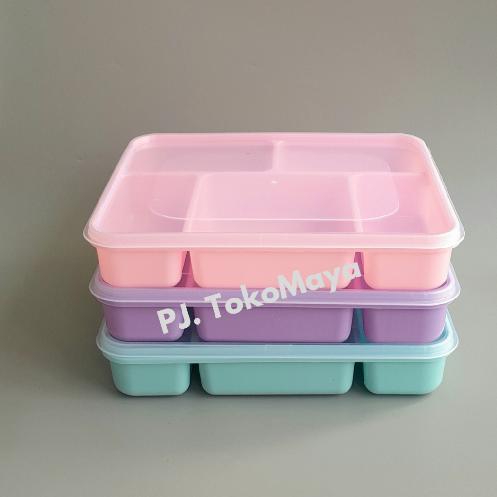 Lunch Box Bento Hoki 5 Sekat High Way Tempat Makan Catering Kantoran Misting Tempat Bekal Anak Sekol